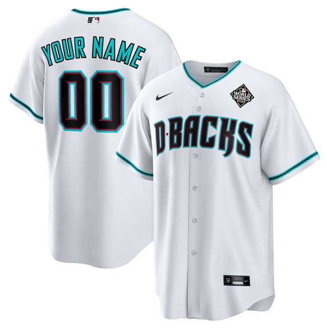 Men%27s Arizona Diamondbacks Active Player Custom White 2023 World Series Cool Base Stitched Baseball Jersey->customized mlb jersey->Custom Jersey